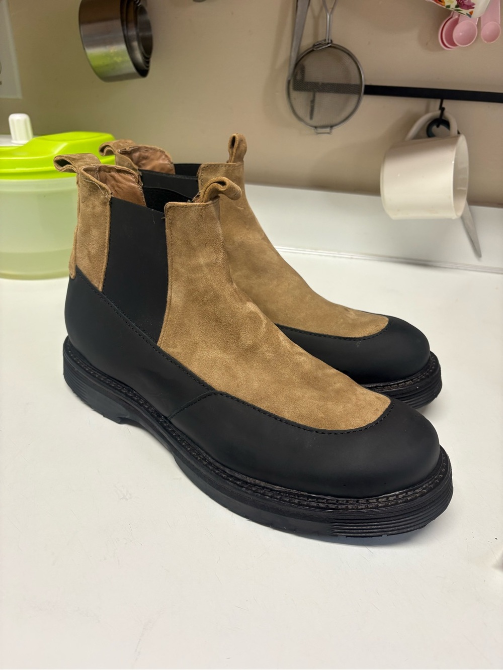 New A.S. 98 Ronny Mens Brown Synthetic Slip OnChelsea Boots (size 46 US 12.5-13)